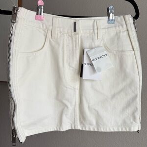 Givenchy Cream Denim Skirt